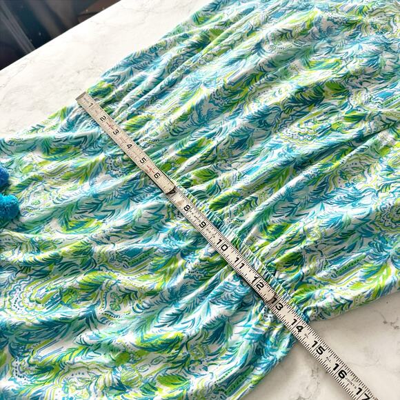 Lilly Pulitzer Idara One-shoulder Pompom Romper Dress Resort Women’s Size Medium - Picture 10 of 16